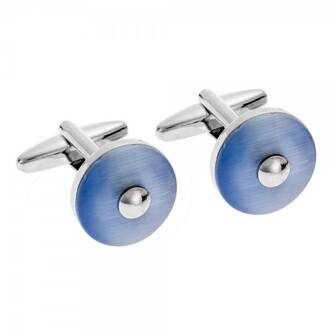 SENZA Silver Blue Metal Alloy Cufflinks SSD3106