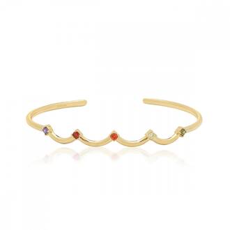 JCOU Rainbow Gold Silver 925 Bangle JW902G3-01