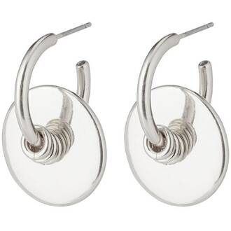 PILGRIM Clarity Deco Hoop Silver-Plated Earrings 112136013