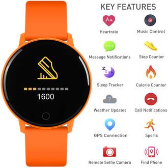 REFLEX ACTIVE Series 09 Smartwatch Orange Strap RA09-2116, image 6