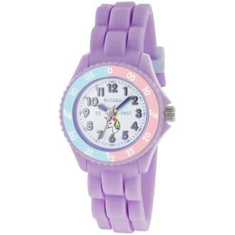 TIKKERS Girls Purple Strap Time Teacher Με Αυτοκόλλητα TK0147