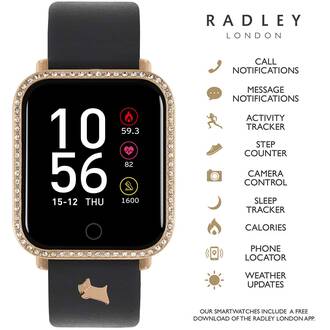 RADLEY LONDON Series 06 Smartwatch Rose Gold and Black Leather RYS06-2118-INT, image 3