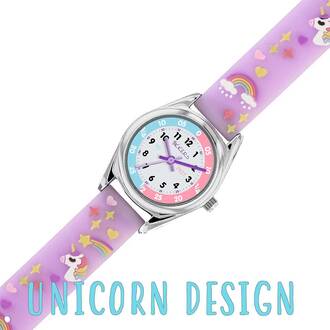 TIKKERS Girls Purple Strap Unicorn Time Teacher Set Με Αυτοκόλλητα ATK0145, image 4