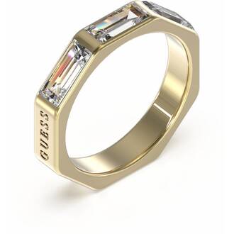 GUESS STEEL Its Raining Rings Χρυσό Δαχτυλίδι Με Ζιργκόν JUBR03174JWYG