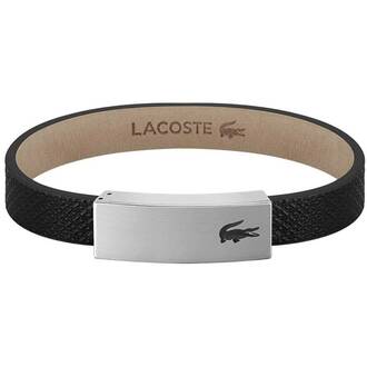 LACOSTE Port Βραχιόλι Από Δέρμα Και Ανοξείδωτο Ατσάλι 17.5cm 2040110