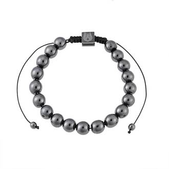 Βραχιόλι Senza Men&#039;s Hematite with black Cord