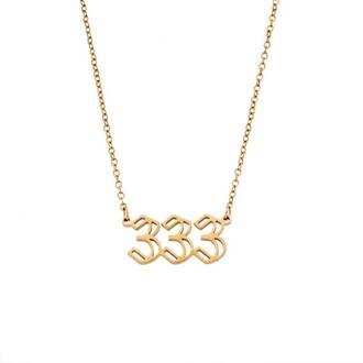 Κολιέ Senza Stainless Steel Gold Plated, Angel Numbers