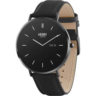 HENRY LONDON Smartwatch Black & Black Leather HLS65-0005