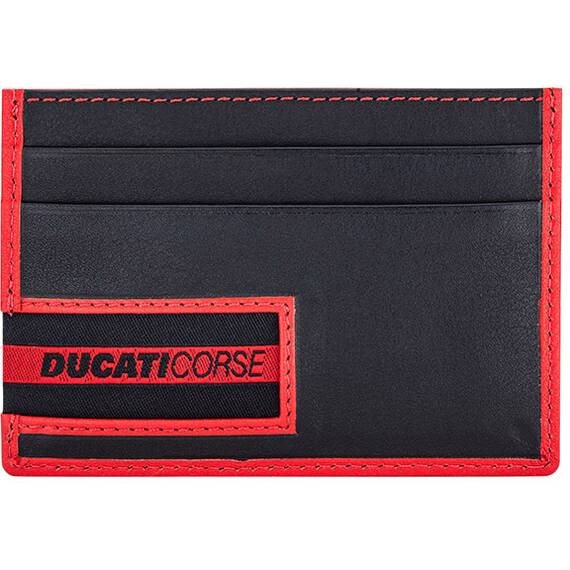 DUCATI Firenze Καρτοθήκη Μαύρη Κόκκινη Από Δέρμα 105mm x 77mm DTLUG2000203