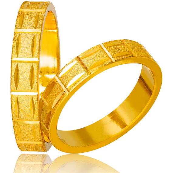 STERGIADIS Wedding Ring With Pattern Gold K14 758-GOLD