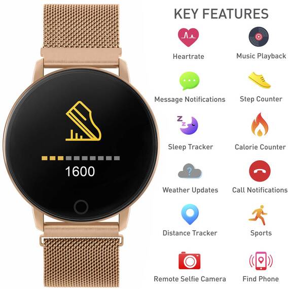 REFLEX ACTIVE Series 05 Smartwatch Rose Gold Bracelet RA05-4016, 5 image