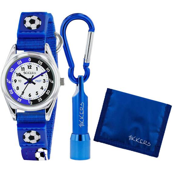 TIKKERS Boys Blue Canvas Strap Teacher Football Set Με Φακό Και Πορτοφόλι ATK1028