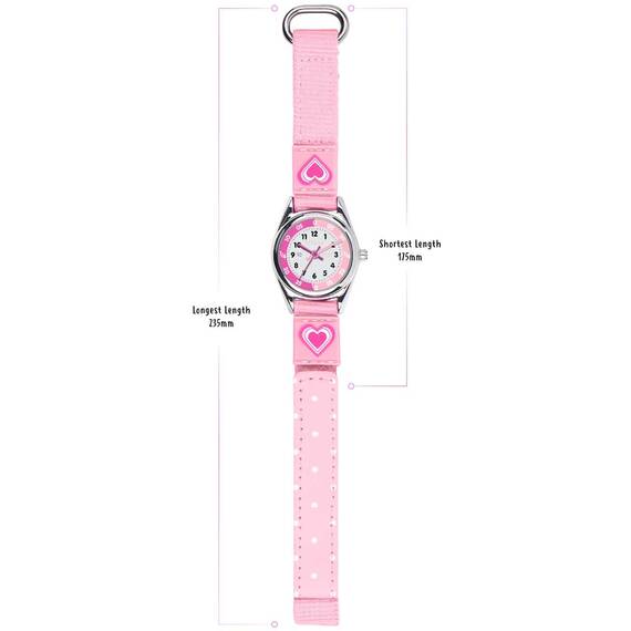 TIKKERS Girls Pink Canvas Strap Heart Set ATK1031, image 3