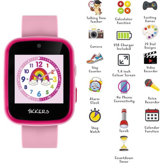 TIKKERS Interactive Smartwatch Pink Strap ATK1084PNK, image 4