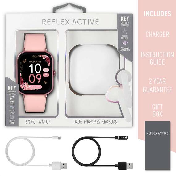 REFLEX ACTIVE Series 17 Pink Silicon Strap Με Ασύρματα Ακουστικά RA17-2162-TWS, image 7