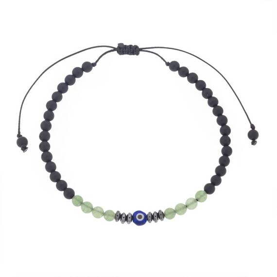 Βραχιόλι Unisex Senza Sandblasted Onyx &amp; Aventurine Stones