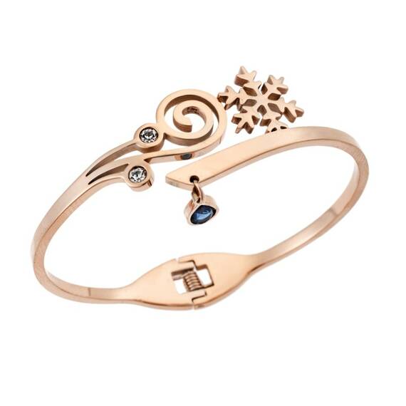 Βραχιόλι SENZA Χειροπέδα Rose Gold Plated Stainless Steel