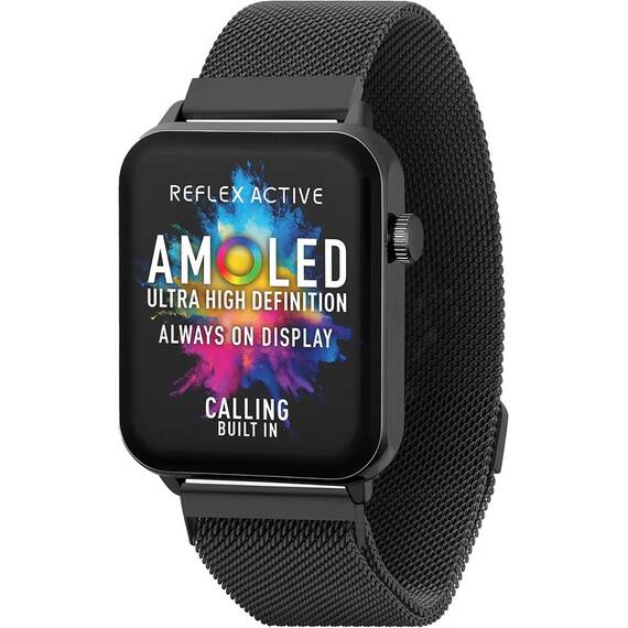 REFLEX ACTIVE Series 30 Amoled Black Mesh Smart Calling Watch RA30-4088