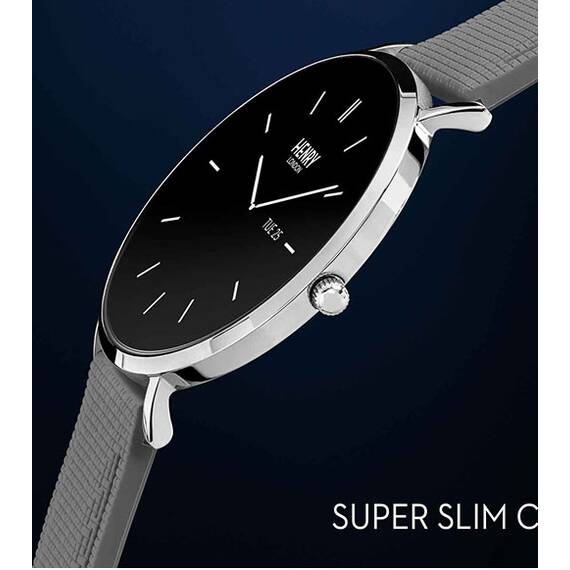 HENRY LONDON Smartwatch Silver & Slate Silicone HLS65-0011, image 4